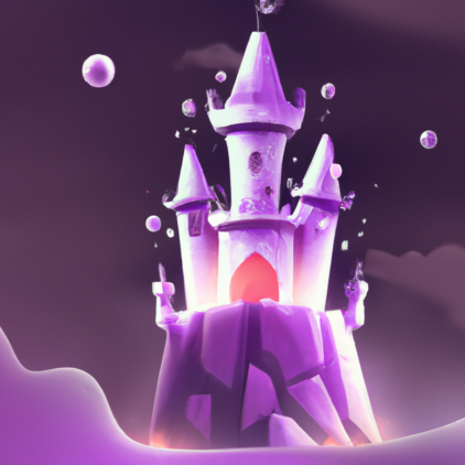 illustration of a castle, purple neon background, modern design, for the web, cute, happy, 4k, high resolution, trending in artstation illustration of a castle, purple neon background, modern design, for the web, cute, happy, 4k, high resolution, trending in artstation
