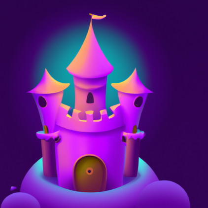 illustration of a castle, purple neon background, modern design, for the web, cute, happy, 4k, high resolution, trending in artstation illustration of a castle, purple neon background, modern design, for the web, cute, happy, 4k, high resolution, trending in artstation