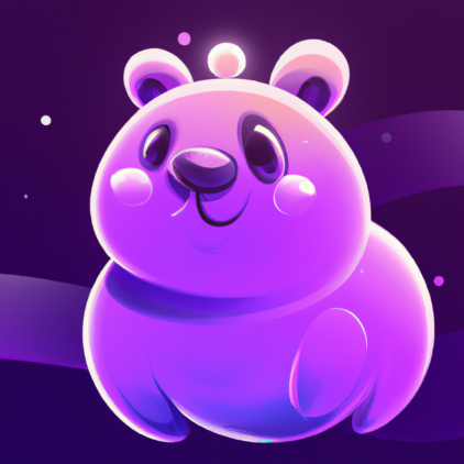 illustration of a cute bear, purple neon background, modern design, for the web, cute, happy, 4k, high resolution, trending in artstation illustration of a cute bear, purple neon background, modern design, for the web, cute, happy, 4k, high resolution, trending in artstation