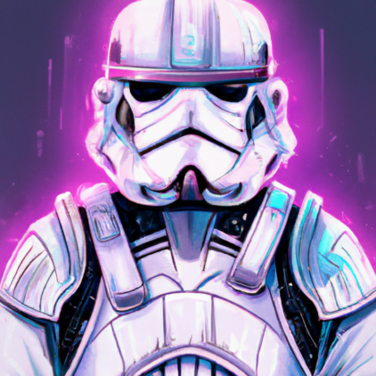illustration of a star wars character, clone trooper, white armor, purple neon background, detailed armor, modern design, for the web, cute, happy, 4k, high resolution, trending in artstation illustration of a star wars character, clone trooper, white armor, purple neon background, detailed armor, modern design, for the web, cute, happy, 4k, high resolution, trending in artstation
